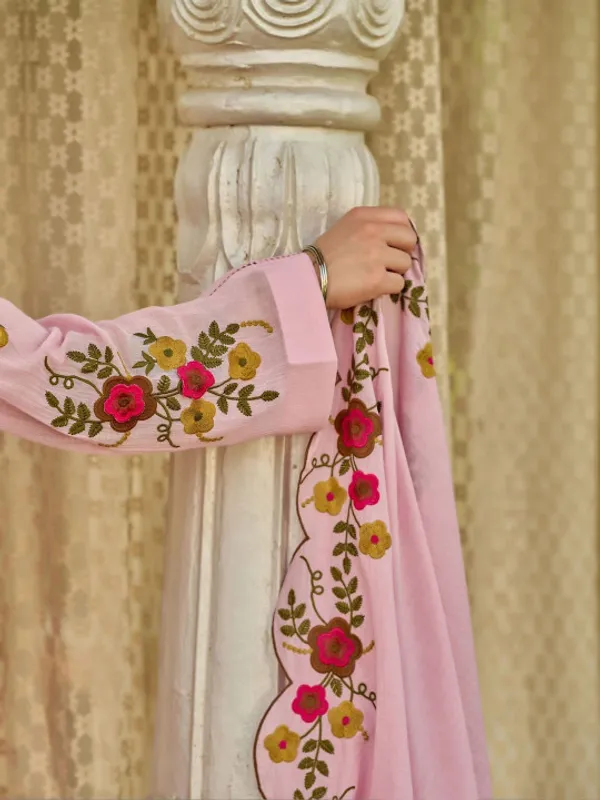 Pink_Floral_Anarkali_Kurta_Set_For_Women