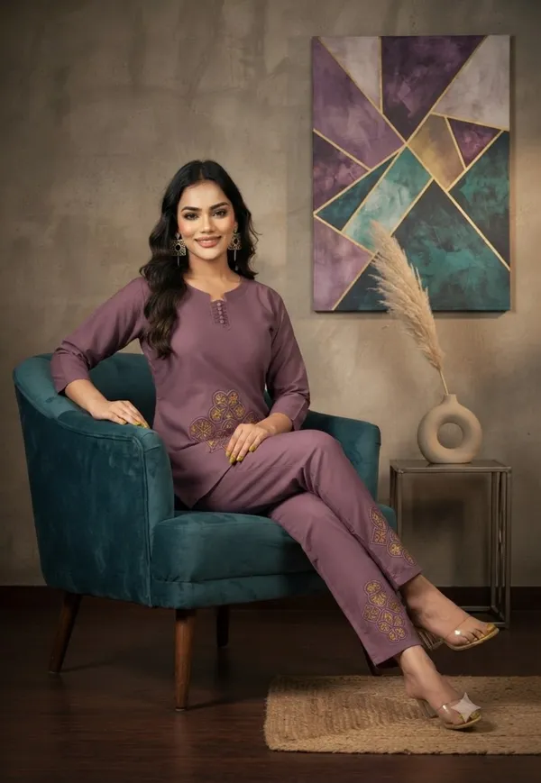 Purple_Embroidered_Straight_Kurta_Set_For_Women