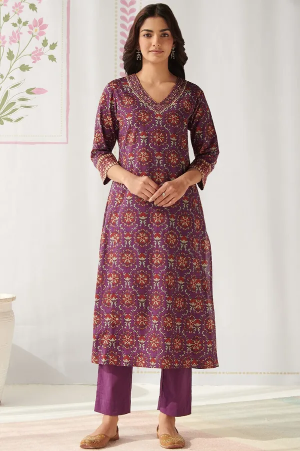 Purple_Pure_Cotton_Printed_Straight_Kurti_for_Women