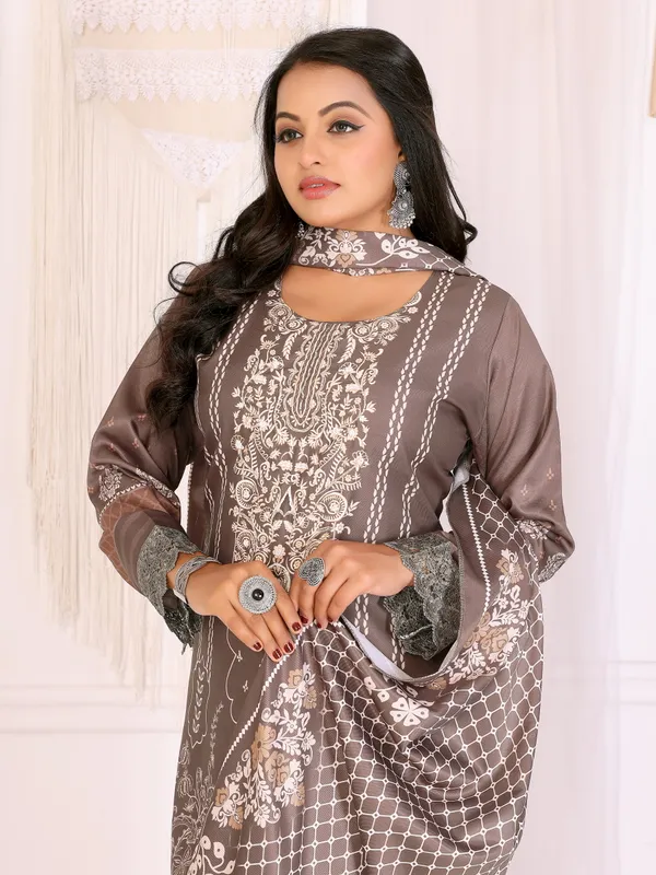 Brown_Printed_Straight_Salwar_Suit_Set_For_Women