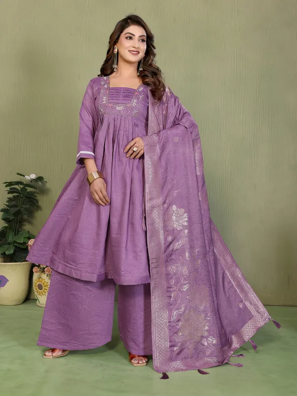 Purple_Cotton_Flared_Kurta_Set_for_Women