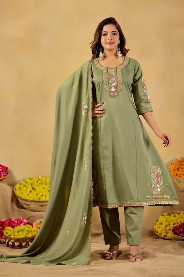 Olive_Green_Embroidered_Kurta_Set_for_Women