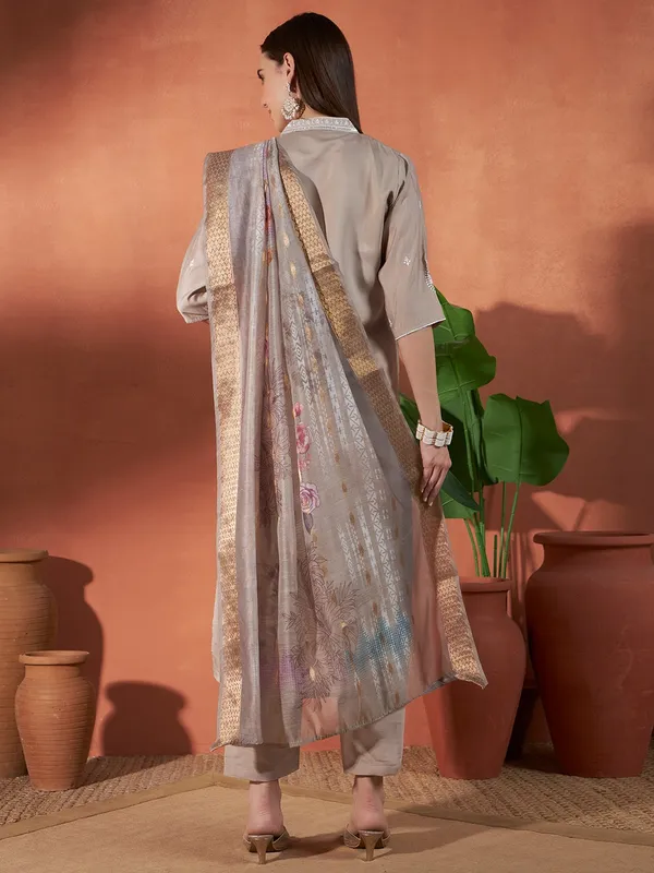 Beige_Embroidered_Straight_Kurta_Set_For_Women