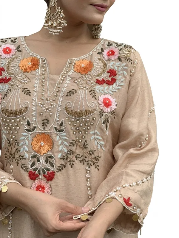 Beige_Embroidered_Straight_Kurta_Set_With_Dupatta_For_Women