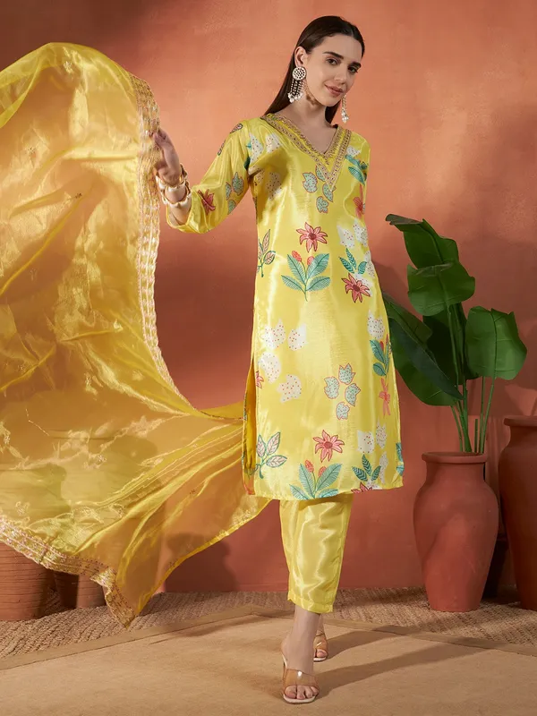 Yellow_Chinon_Silk_Embellished_Suit_Set_for_Women