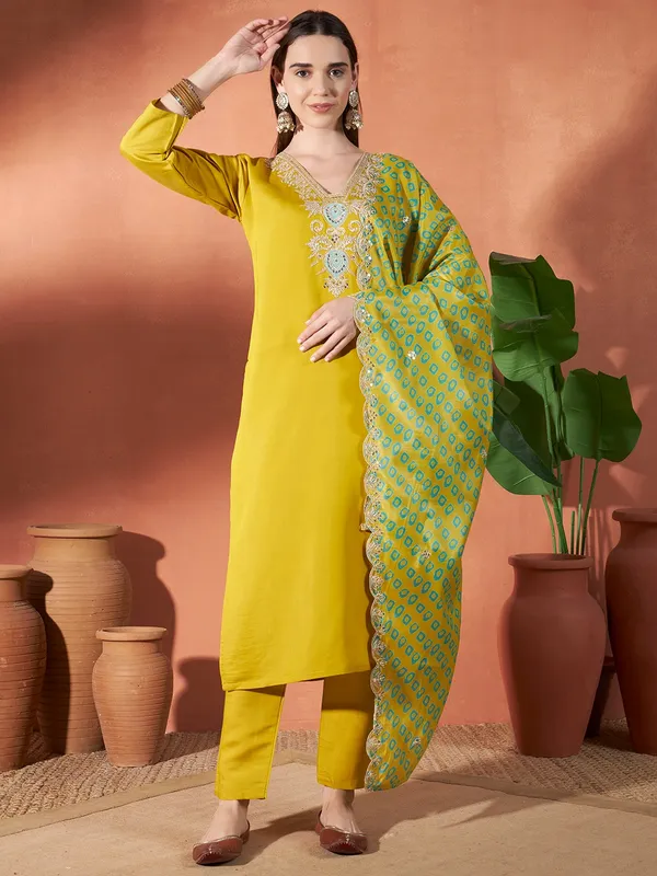 Mustard_Yellow_Embroidered_Kurta_Set_With_Dupatta_For_Women