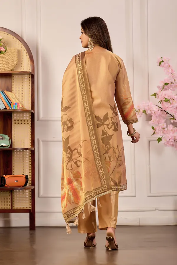 Beige_Erode_Silk_Straight_Kurta_Set_For_Women