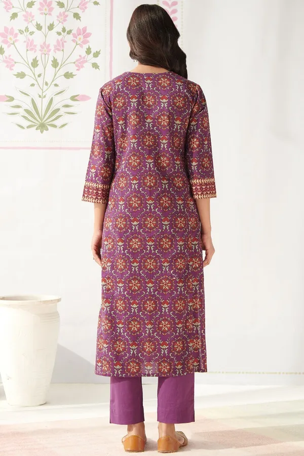 Purple_Pure_Cotton_Printed_Straight_Kurti_for_Women