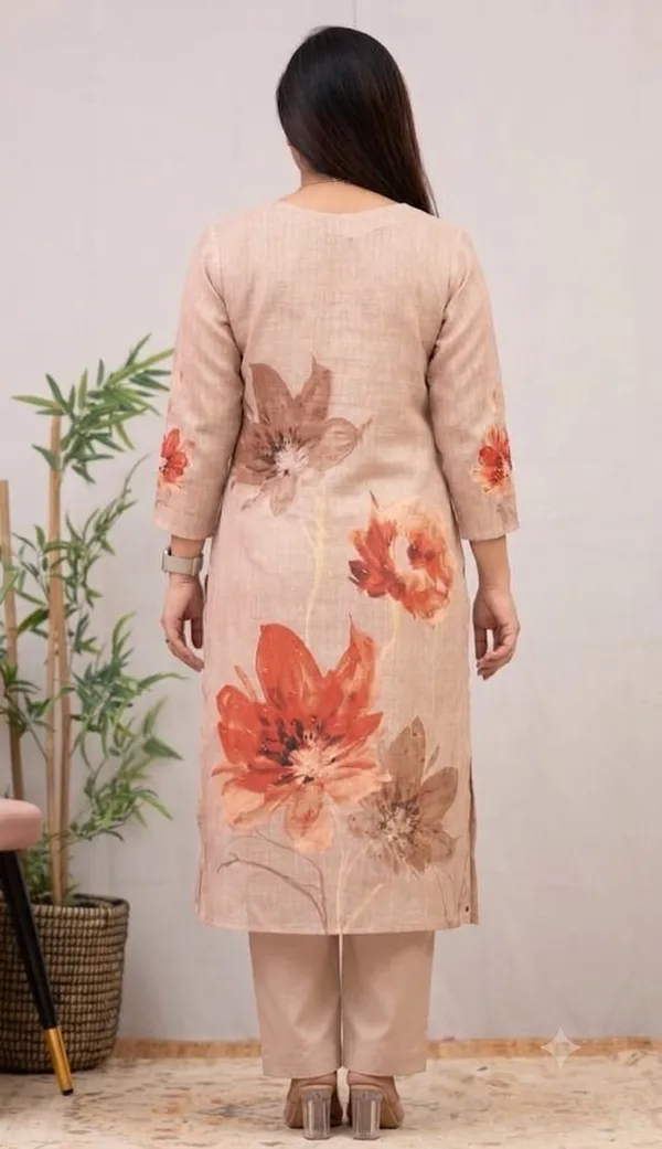 Peach_Floral_Straight_Kurta_Set_for_Women