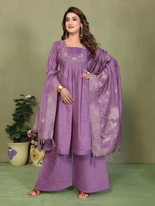 Purple_Cotton_Flared_Kurta_Set_for_Women