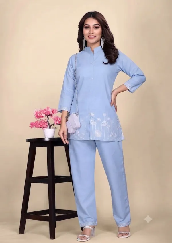 Blue_Embroidered_Straight_Kurta_Set_for_Women