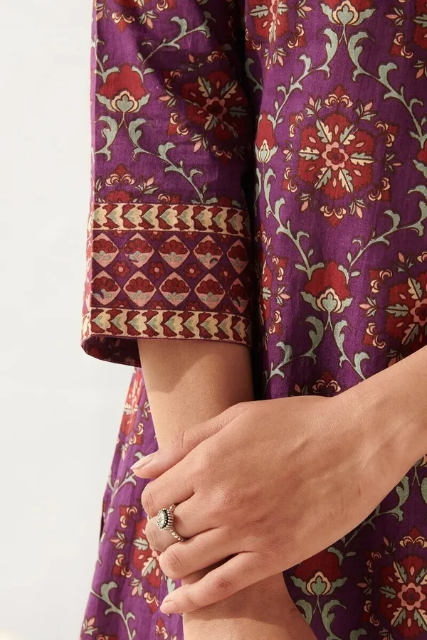 Purple_Pure_Cotton_Printed_Straight_Kurti_for_Women