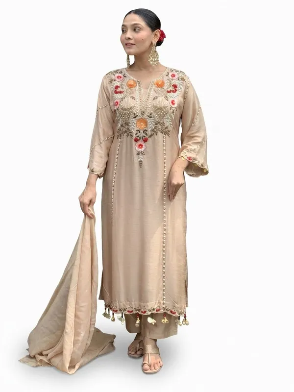 Beige_Embroidered_Straight_Kurta_Set_With_Dupatta_For_Women