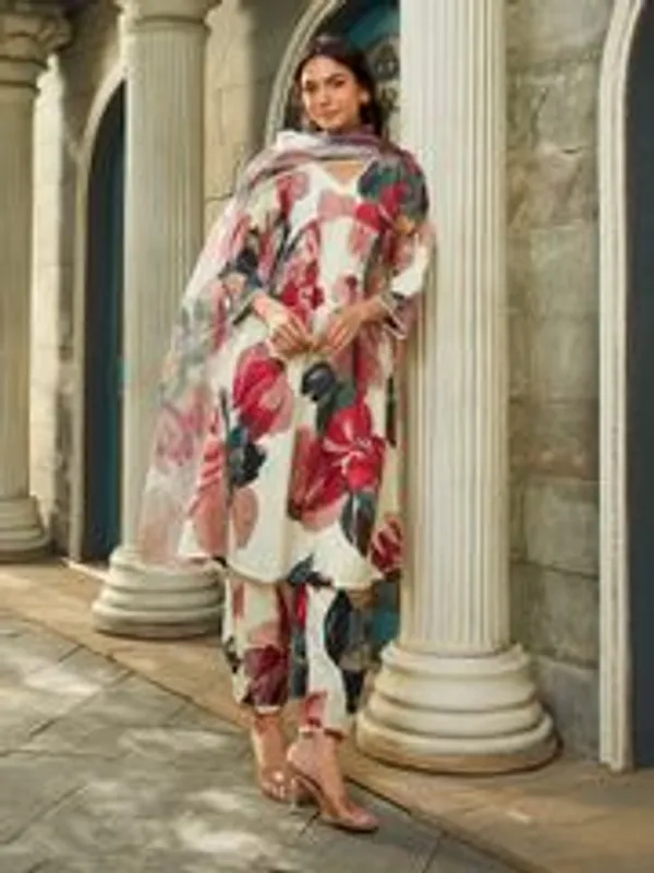Black_PC_Cotton_Floral_Print_Kurta_Set_For_Women