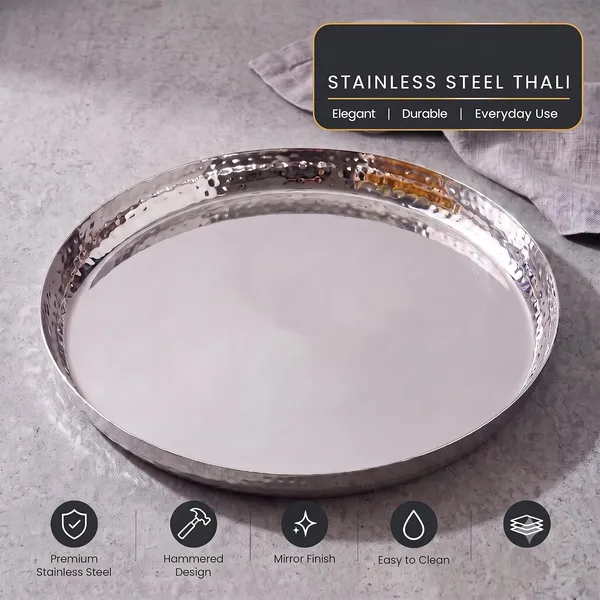 Stainless_Steel_Hammered_Dinner_Plate