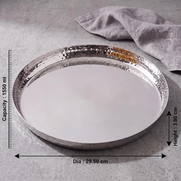Stainless_Steel_Hammered_Dinner_Plate