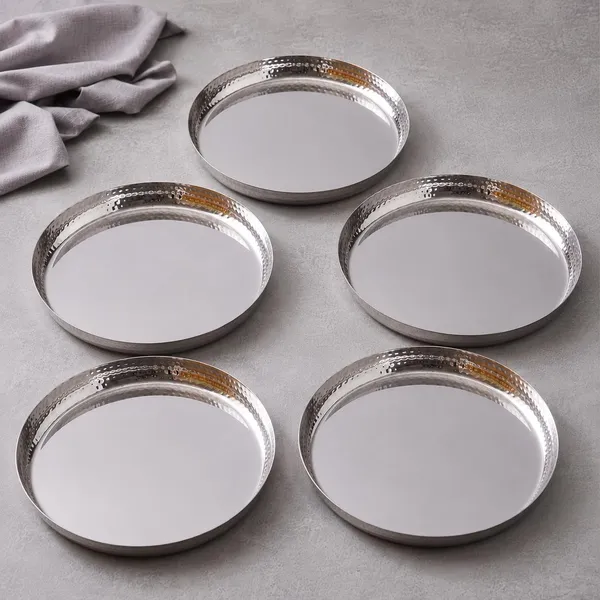 Stainless_Steel_Hammered_Dinner_Plate