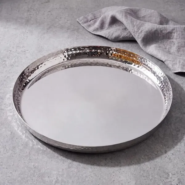 Stainless_Steel_Hammered_Dinner_Plate