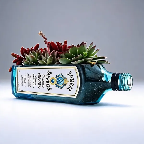 Glass_Upcycled_Blue_Succulent_Bottle_Planter