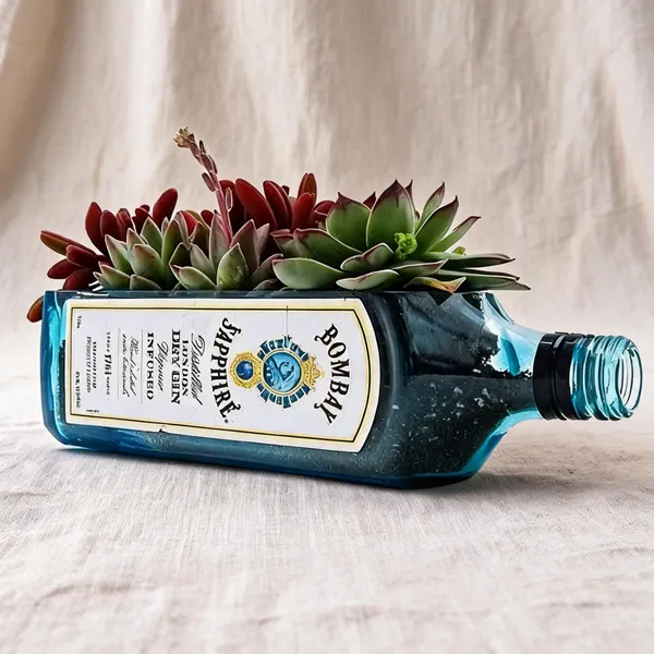 Glass_Upcycled_Blue_Succulent_Bottle_Planter