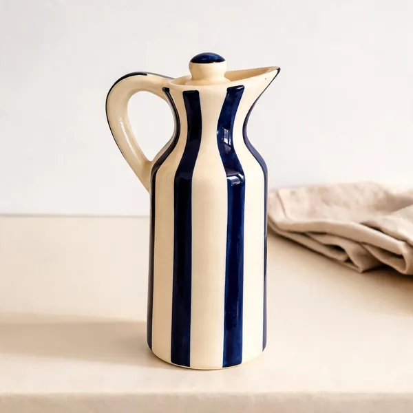 Ceramic_Hand_Painted_Floral_Striped_Oil_Jug