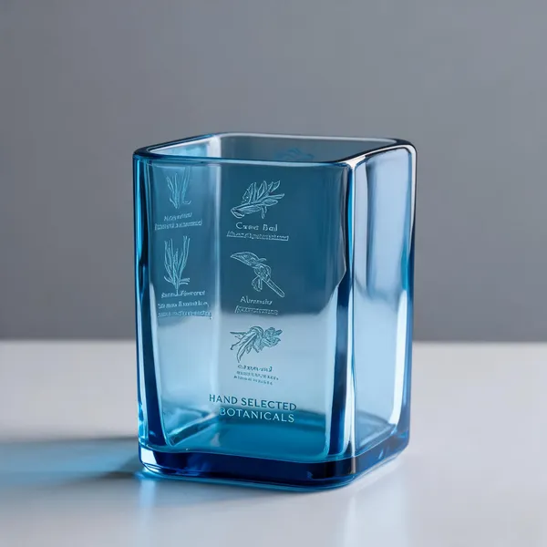 Glass_Modern_Blue_Square_Decorative_Vase