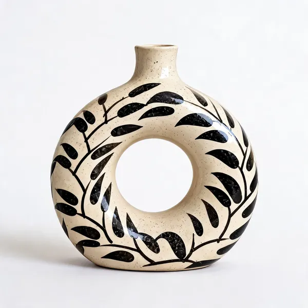 Ceramic_Contemporary_Leaf_Pattern_Decorative_Vase