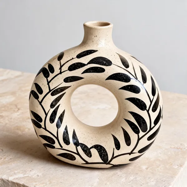 Ceramic_Contemporary_Leaf_Pattern_Decorative_Vase