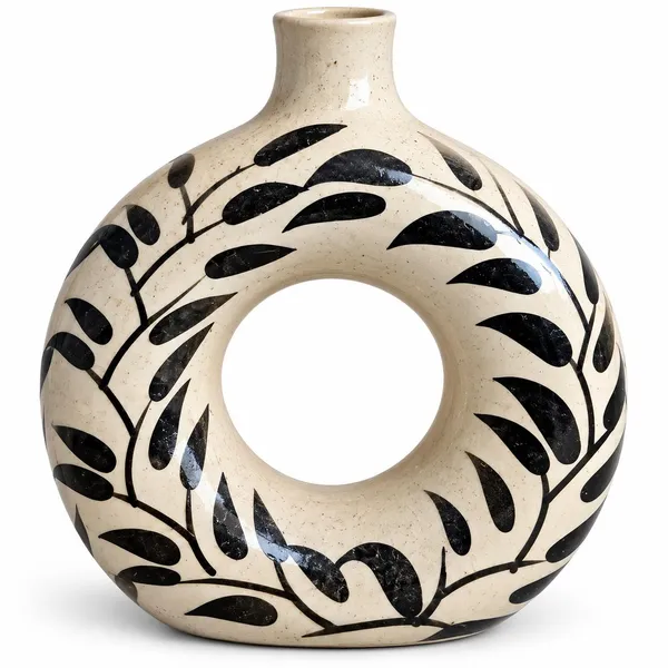 Ceramic_Contemporary_Leaf_Pattern_Decorative_Vase