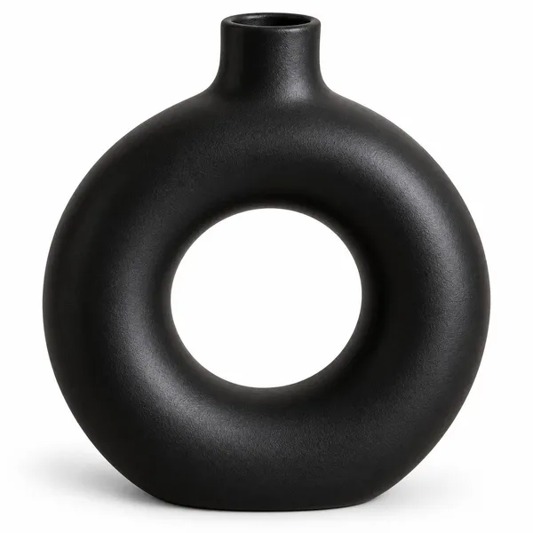 Ceramic_Modern_Black_Ring_Decorative_Vase
