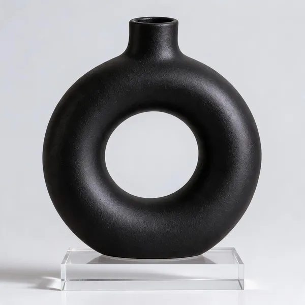 Ceramic_Modern_Black_Ring_Decorative_Vase
