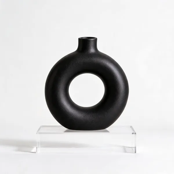 Ceramic_Modern_Black_Ring_Decorative_Vase