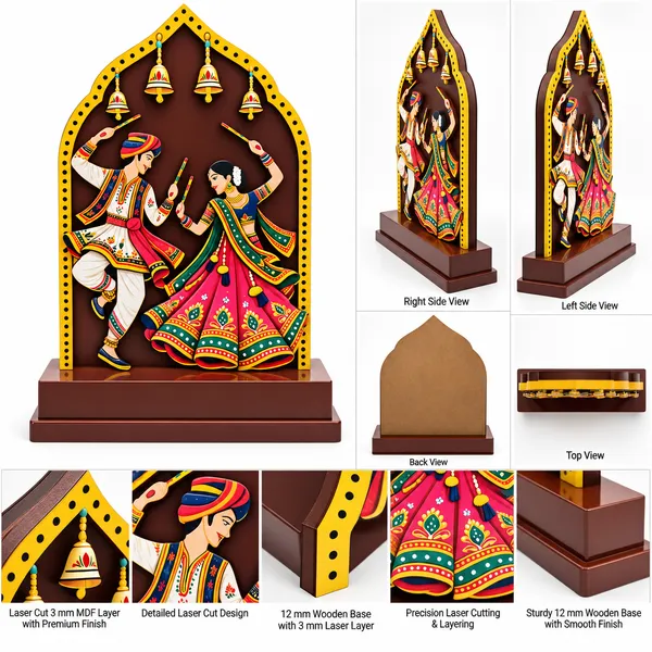 Dandiya_Theme_Wooden_Award_&_Memento_|_Traditional_Folk_Dance_Showpiece