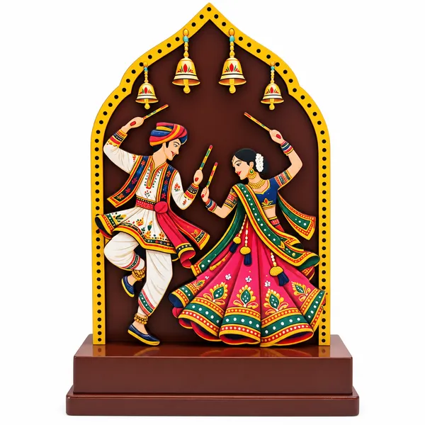 Dandiya_Theme_Wooden_Award_&_Memento_|_Traditional_Folk_Dance_Showpiece