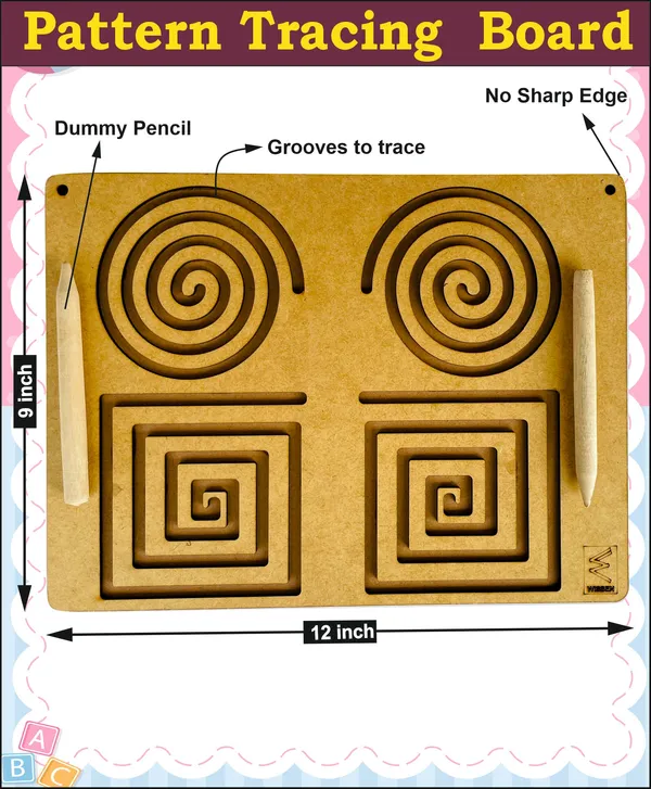 Double_Side_Pattern_Tracing_Board_with_with_two_wooden_pencils