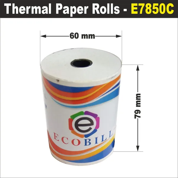 Ecobill_Thermal_Paper_Pack_Of_18_Rolls_Pos_Till_Cash_Register_Machine_Rolls_-78Mm*60_Mm_Dia_-Approx_39-41_M_Length_Roll-_70_Gsm_For_Printing_Receipt