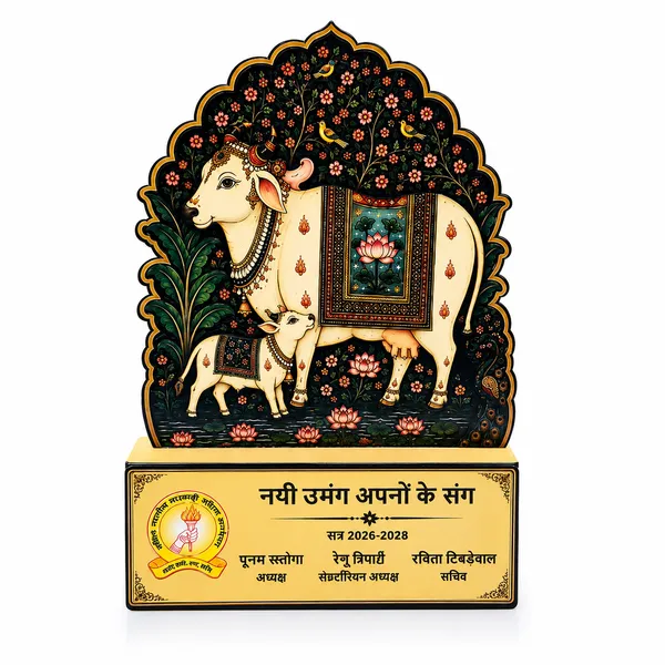 Indian_Folk_Art_Premium_Memento_MDF_Cow_&_Calf_Memento_-_9_inch