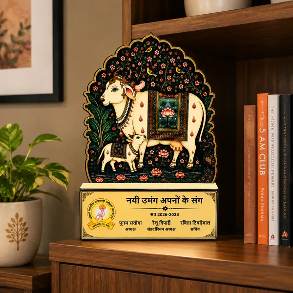 Indian_Folk_Art_Premium_Memento_MDF_Cow_&_Calf_Memento_-_9_inch