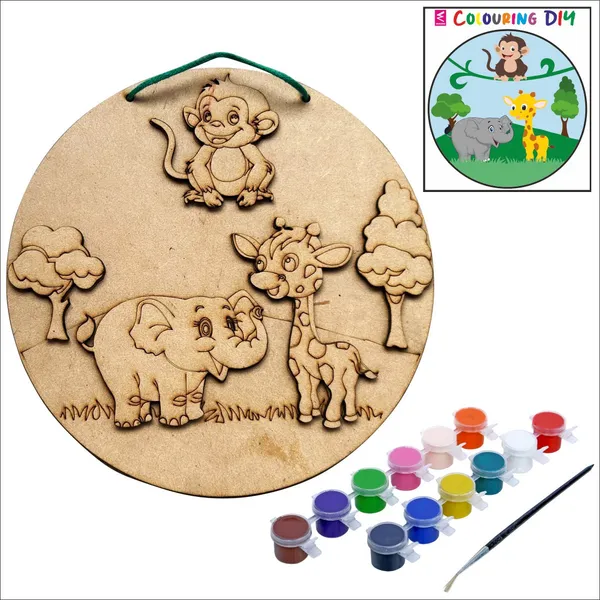 Jungle_Safari_Wall_Decor_Diy_Colouring_Kit_For_Kids