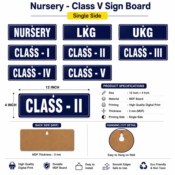 Nursery_-_Class_V_Sign_Board_(Single_Side)_-_Mdfeach-_Set_Of_8_Sign_Boards