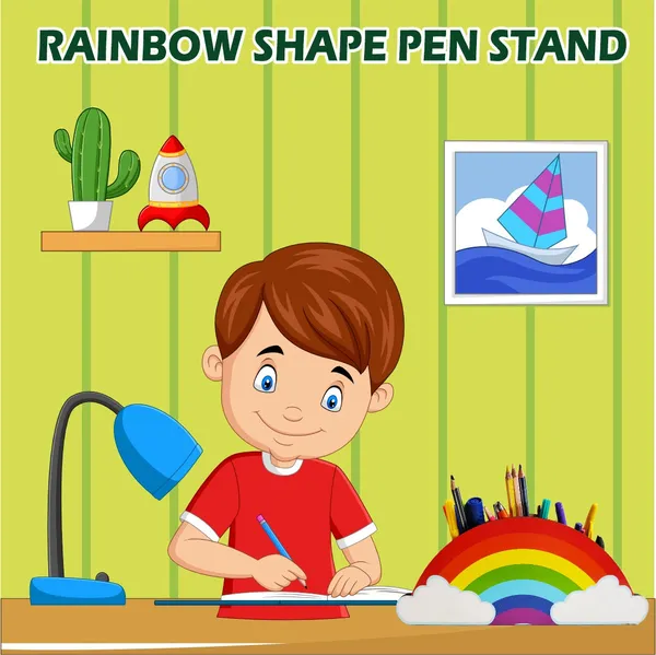 Rainbow_Theme_Pen_Stand_Wooden