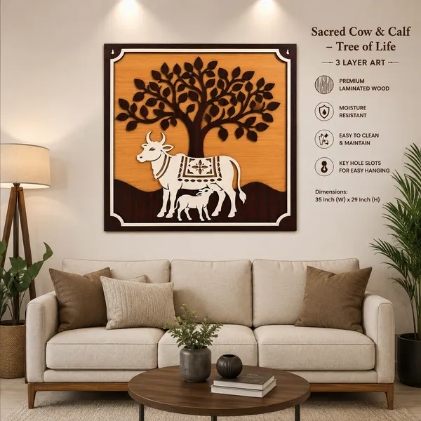 Sacred_Cow_&_Calf_–_Tree_of_Life_|_3_Layer_Premium_Wooden_Wall_Art