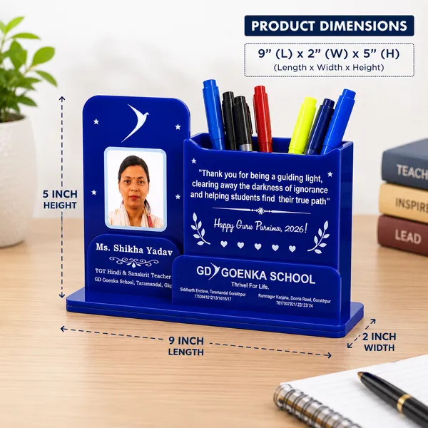 Teacher'S_Personalised_Desk_Organiser_With_Photo_Frame_&_Pen_Stand_-_Acrylic-_Double_Side
