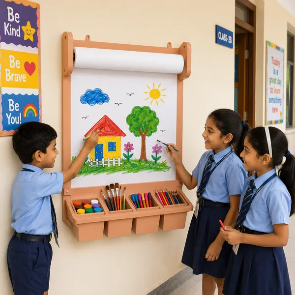Wall_Mounted_Kids_Drawing_Board_Wooden