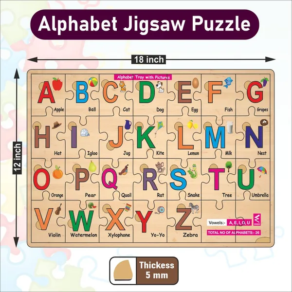 Wooden_Alphabet_A-Z_Jigsaw_And_Placement_Puzzlefor_Kids_With_Puzzle_Tray
