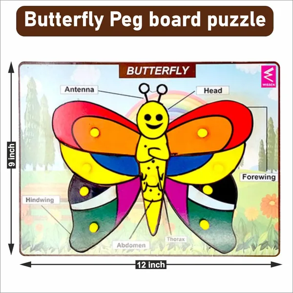 Wooden_Butterfly_parts_Peg_board_puzzle-_12*9_inch