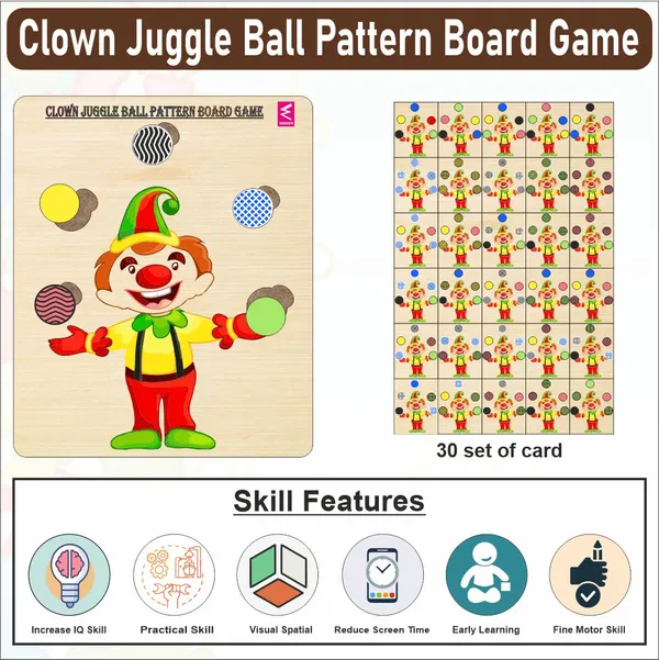 Wooden_Clown_Juggle_Ball_Pattern_Board_game