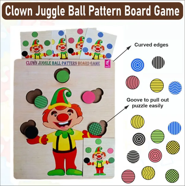 Wooden_Clown_Juggle_Ball_Pattern_Board_game