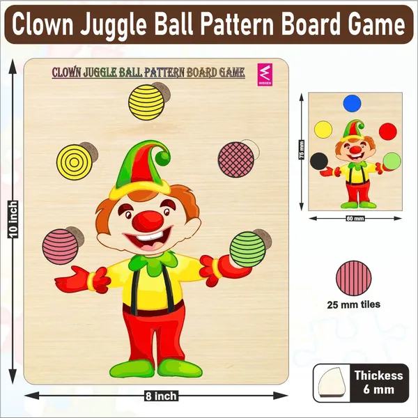 Wooden_Clown_Juggle_Ball_Pattern_Board_game