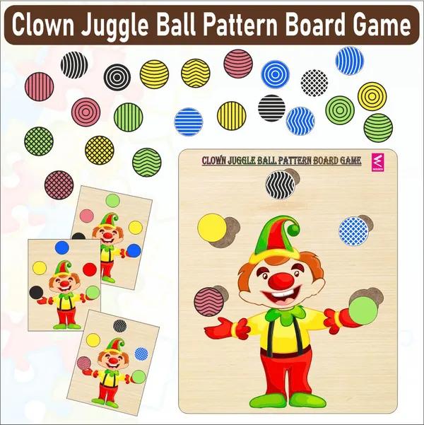 Wooden_Clown_Juggle_Ball_Pattern_Matching_Board_Game